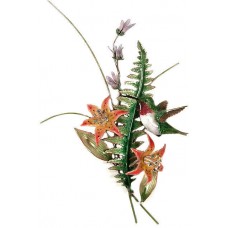 Ruby Throated Hummingbird with Lily Metal Bird Wall Art Sculpture by Bovano #H22   311657434008